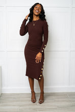 Load image into Gallery viewer, BOLTED EXPRESSO RIBBED DRESS
