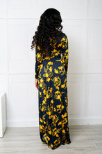 Load image into Gallery viewer, NAVY MEDALLION WRAP DRESS
